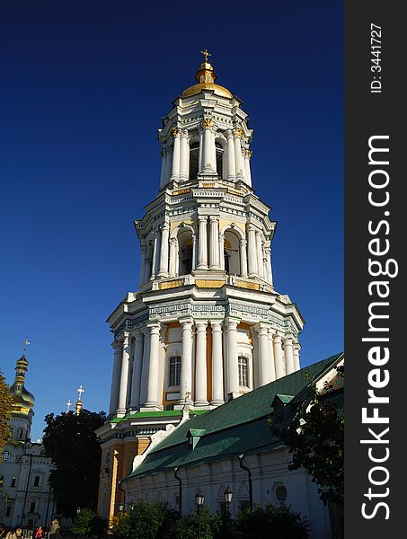 Bell tower of the Kiev-Pechersk Lavra monastery in Kiev, Ukraine