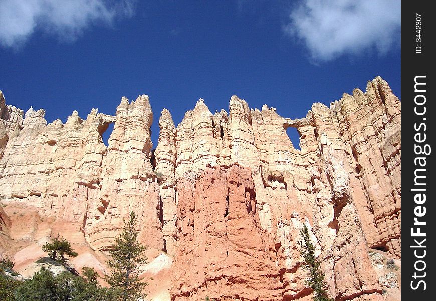 Wall of Windows - the picture taken from Peekaboo Trail in Bryce Canyon National Park. Wall of Windows - the picture taken from Peekaboo Trail in Bryce Canyon National Park