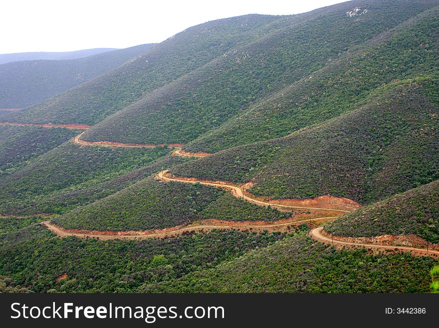 Mountain Road In Greece