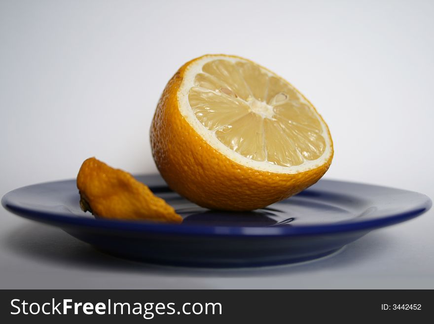 Yellow Lemon On The Plate.