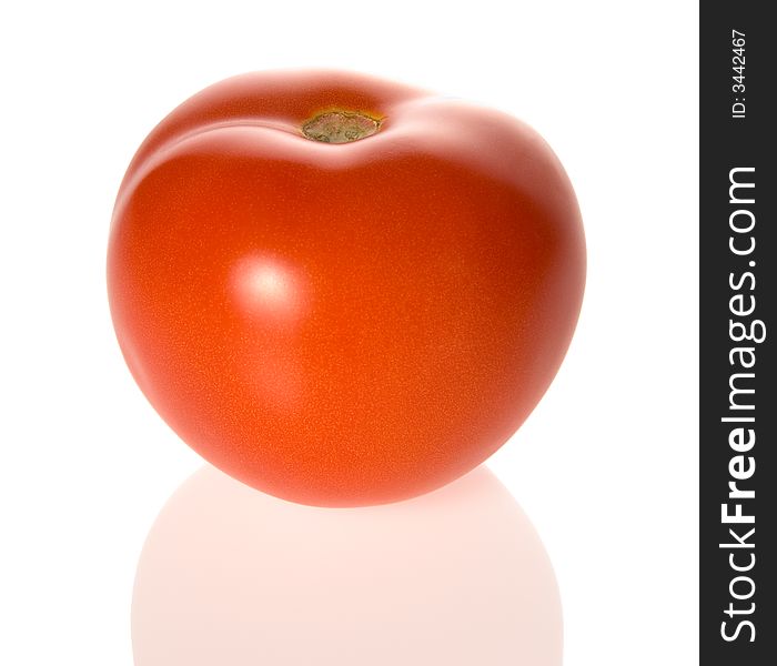 Ripe tomato isolated on white