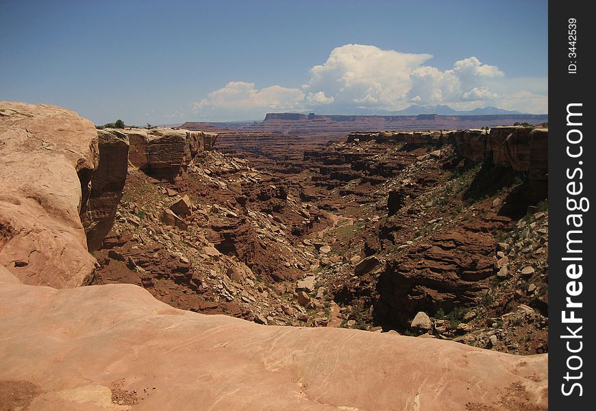 The picture of Buck Canyon taken from White Rim Road in Canyonlands. The picture of Buck Canyon taken from White Rim Road in Canyonlands