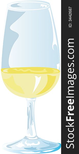 A Tasting Glass Of White Wine. A Tasting Glass Of White Wine