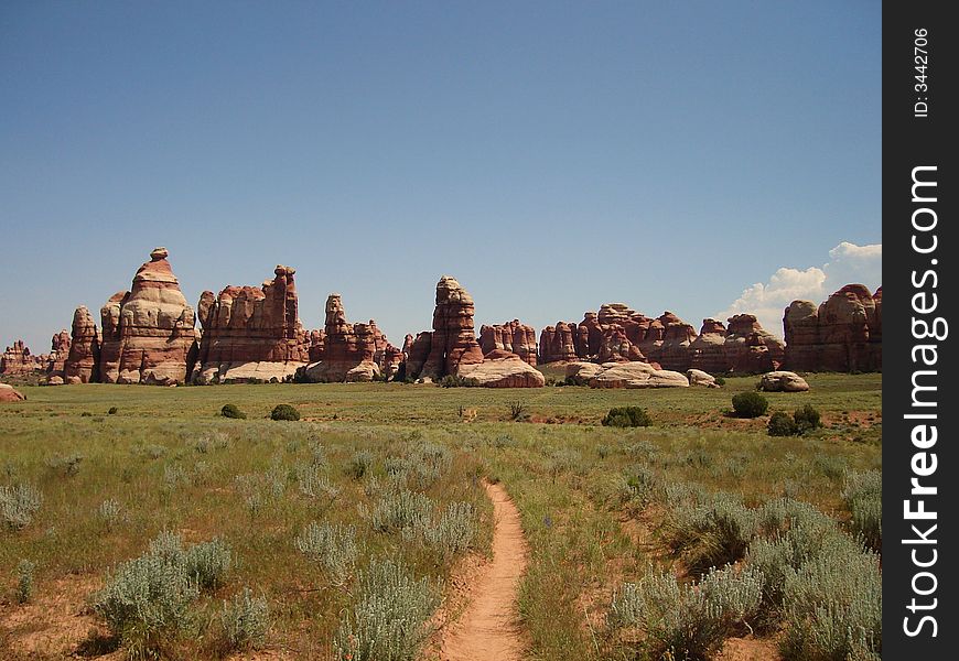 Chesler Park is very popular destination in the Needles District of Canyonlands NP. Chesler Park is very popular destination in the Needles District of Canyonlands NP