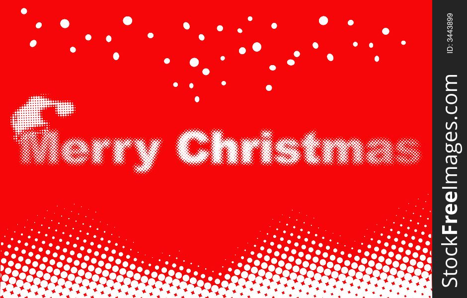 Halftone christmas background in red. Halftone christmas background in red.