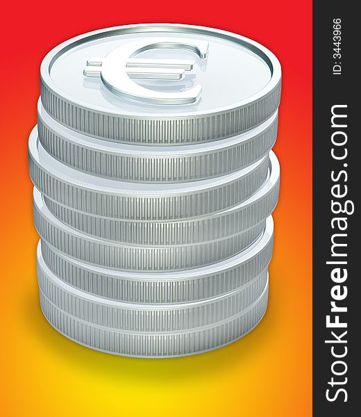 Coins 3d concept illustration money