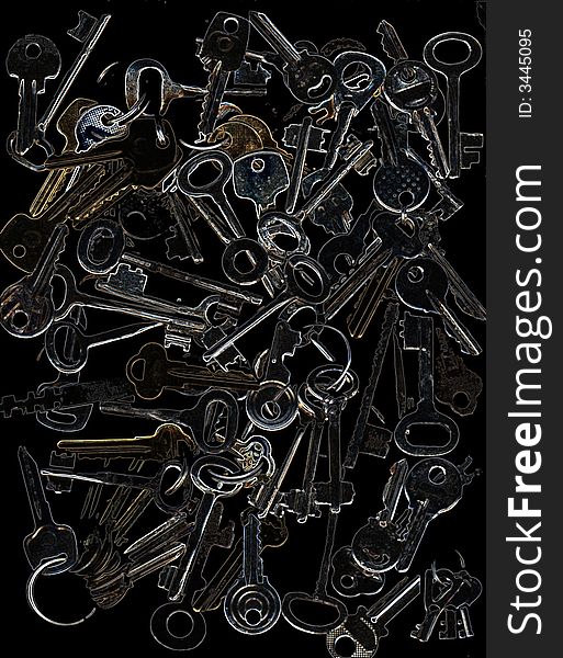 Composition from the keys located on a dark background. Composition from the keys located on a dark background.