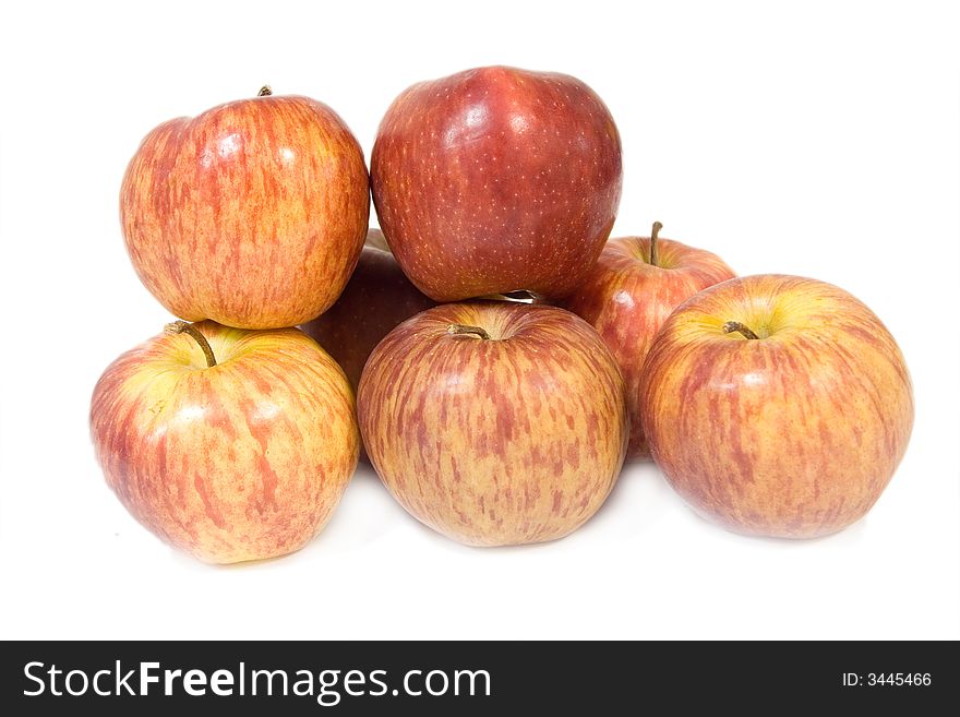 Red apples on isolated background