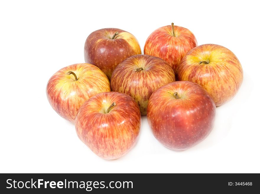 Red apples on isolated background