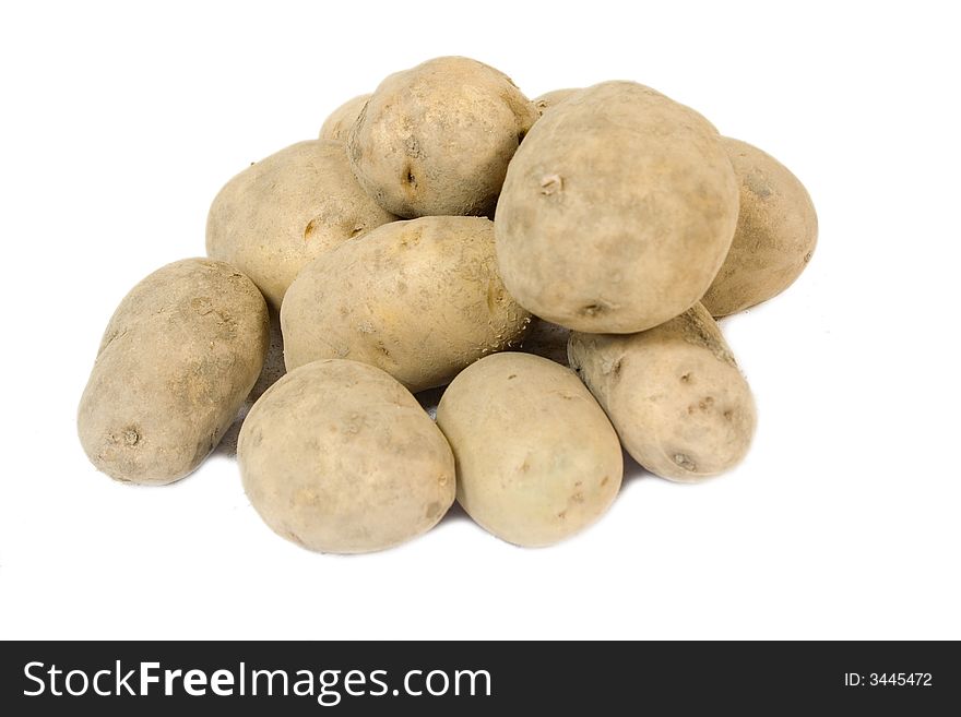 Raw potato on isolated background