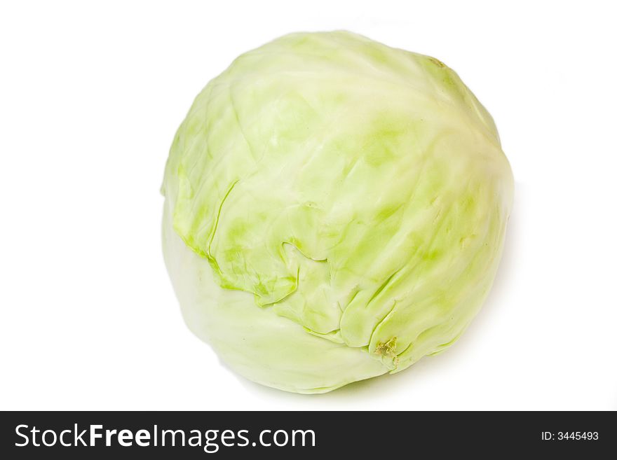 Green cabbage on isolated background