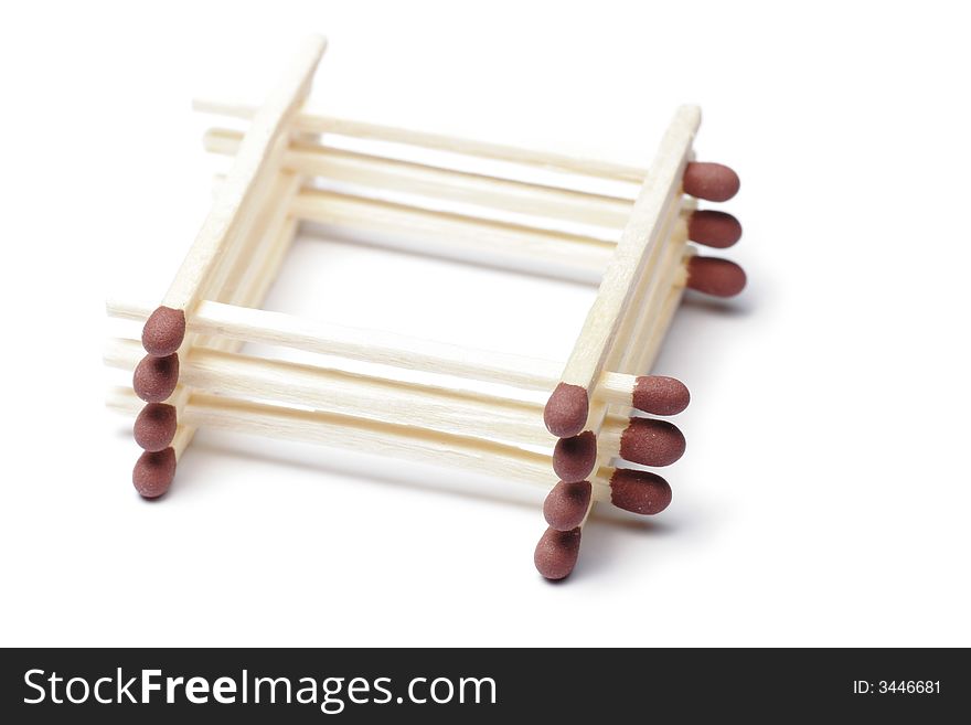 Stack Of Wooden Match Sticks, Focus On Front. Stack Of Wooden Match Sticks, Focus On Front