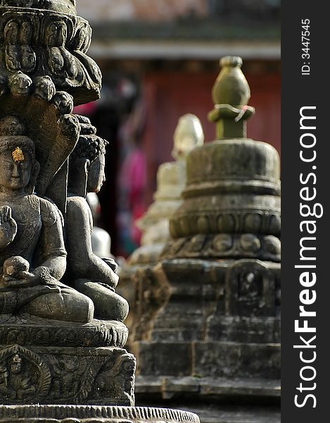 Buddhist Sculptures in Swayambhunath Temple
