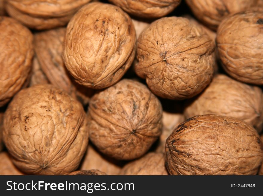 Walnuts in the market