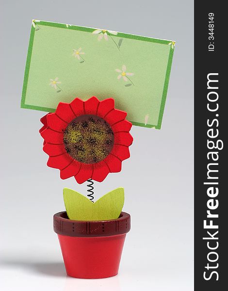 Flower upright on visiting-cards