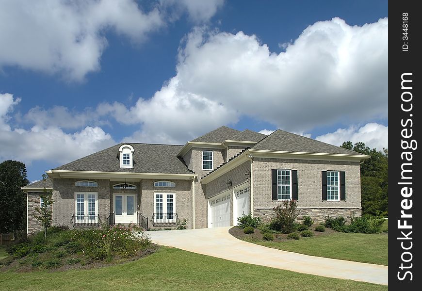 Luxury Home Exterior against blue sky. Luxury Home Exterior against blue sky