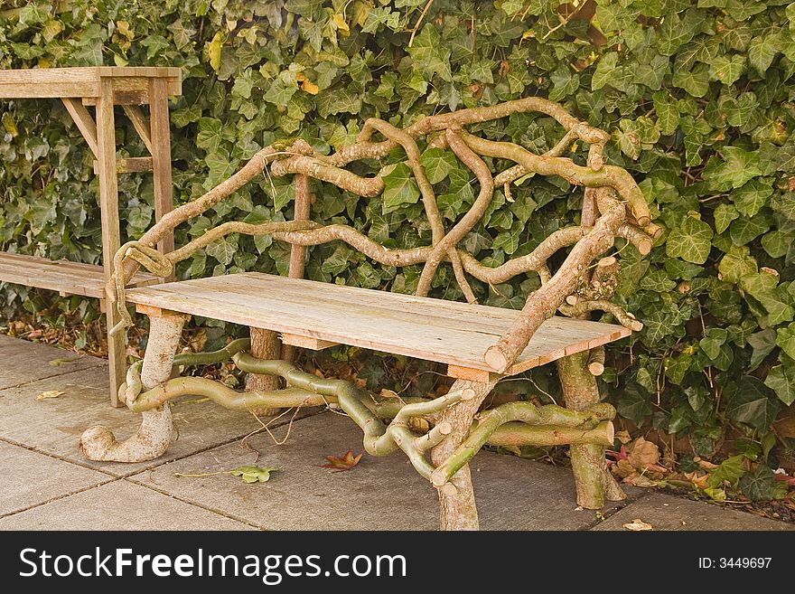 Hand crafted benches made of natural bent wood. Hand crafted benches made of natural bent wood