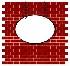 Oval Sign On Bricks Wall Royalty Free Stock Photos Oval Sign On Bricks Wall Royalty Free Stock Photos