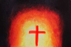 Beautiful Abstract Acrylic Painting With Holy Cross Stock Photos Beautiful Abstract Acrylic Painting With Holy Cross Stock Photos