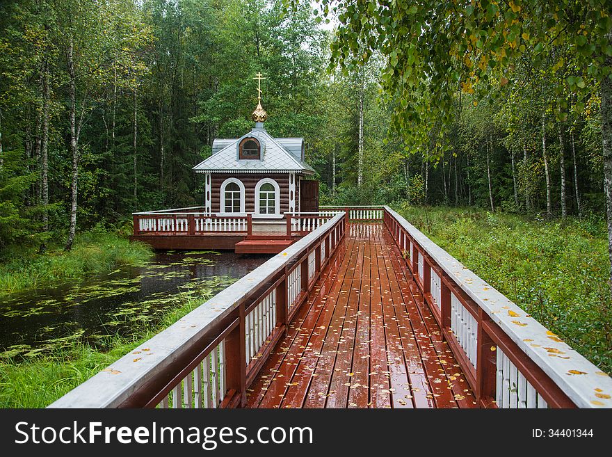 Chapel Near The Source Of The River Volga.