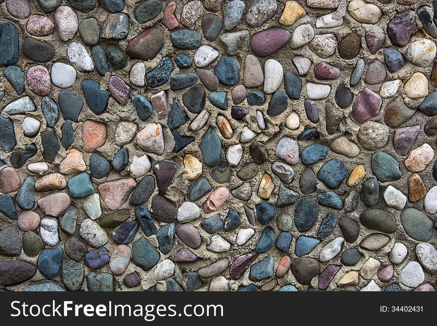 Colored stones on the wall