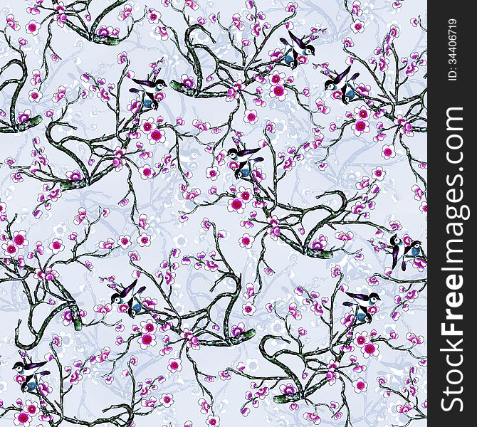 Seamless pattern of beautiful floral elements. Seamless pattern of beautiful floral elements
