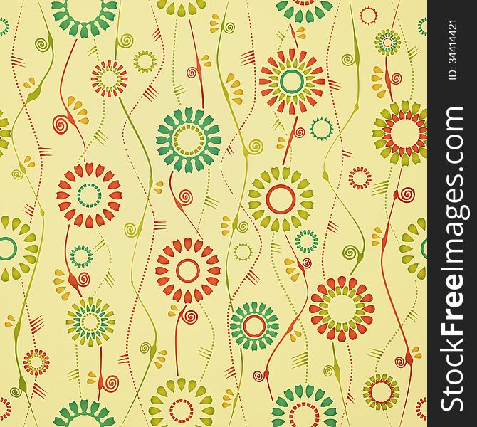Seamless pattern with sweet flowers can use like retro wallpaper. Seamless pattern with sweet flowers can use like retro wallpaper