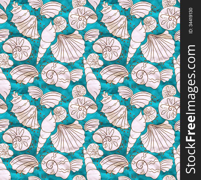 Vector background with white shells