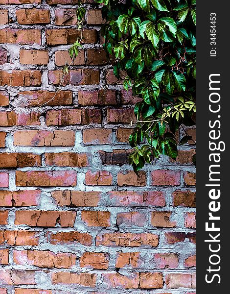 Background and texture of the brick wall of cracked rough brick. Background and texture of the brick wall of cracked rough brick.