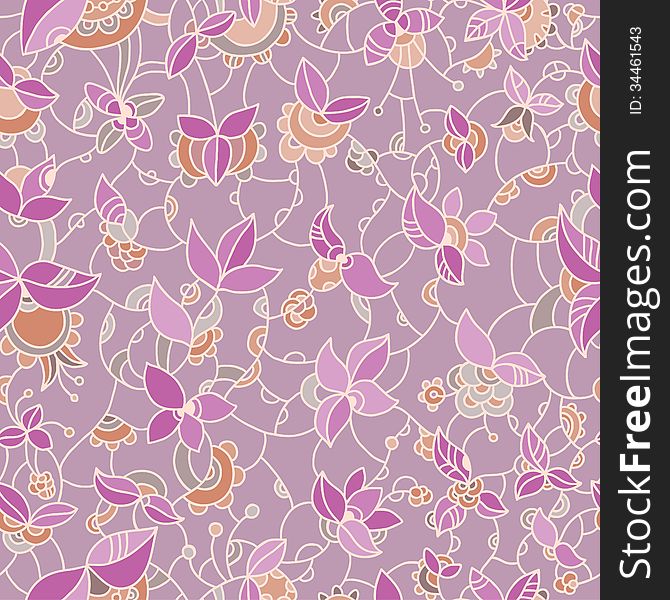 Ornate floral seamless pattern