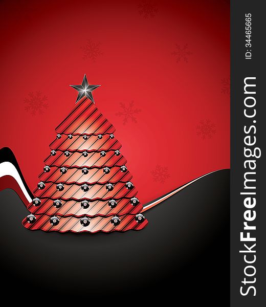 Red Christmas decoration background with text. Red Christmas decoration background with text