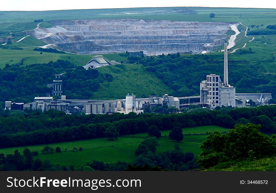 A Cement Works Factory and Associated Quarry. A Cement Works Factory and Associated Quarry.