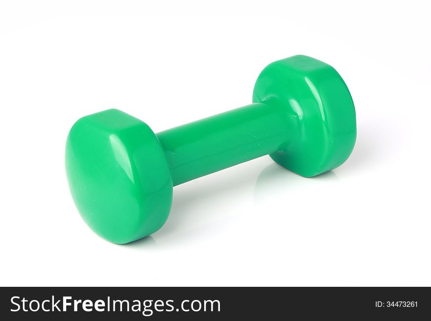 A dumbbell free weights isolated on white background