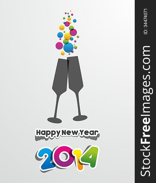 Happy New Year 2014 illustration