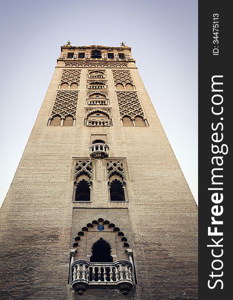 A minaret that was converted to a bell tower. A minaret that was converted to a bell tower.