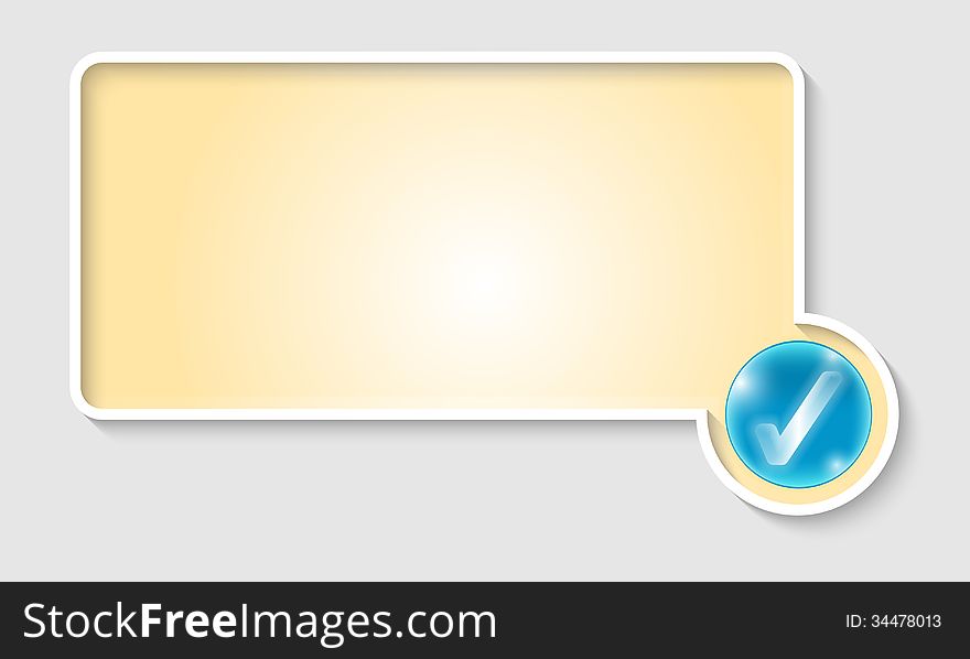 Yellow text frame with check box