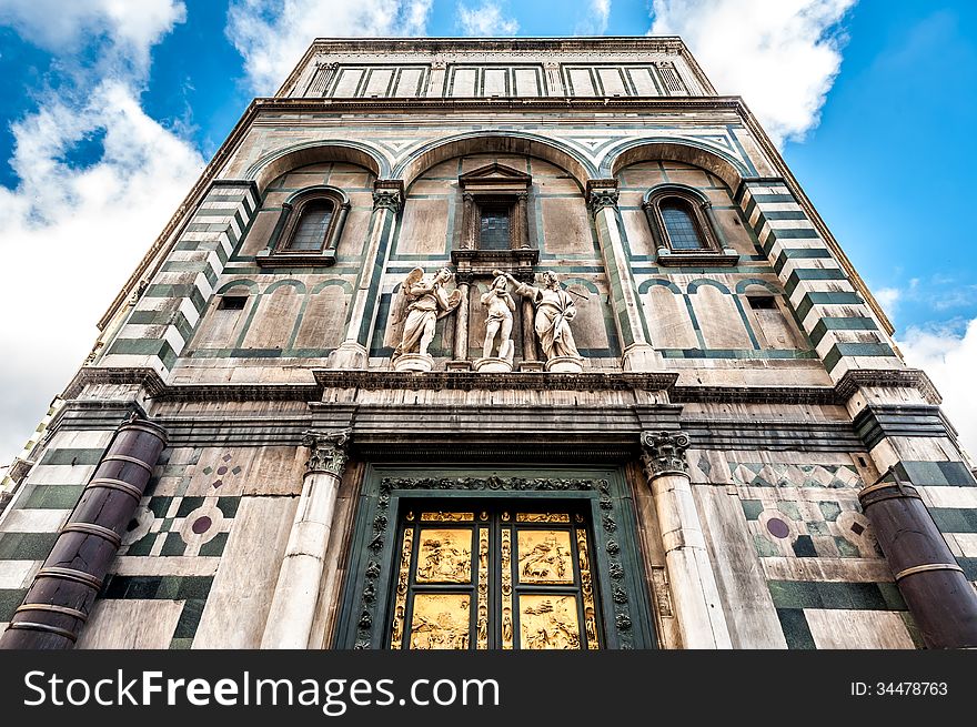 Detail of the Baptistery of Saint John in Florence, Italy by Filippo Brunelleschi architect