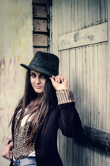 Stylish Girl Hipster In Retro Style Royalty Free Stock Image Stylish Girl Hipster In Retro Style Royalty Free Stock Image