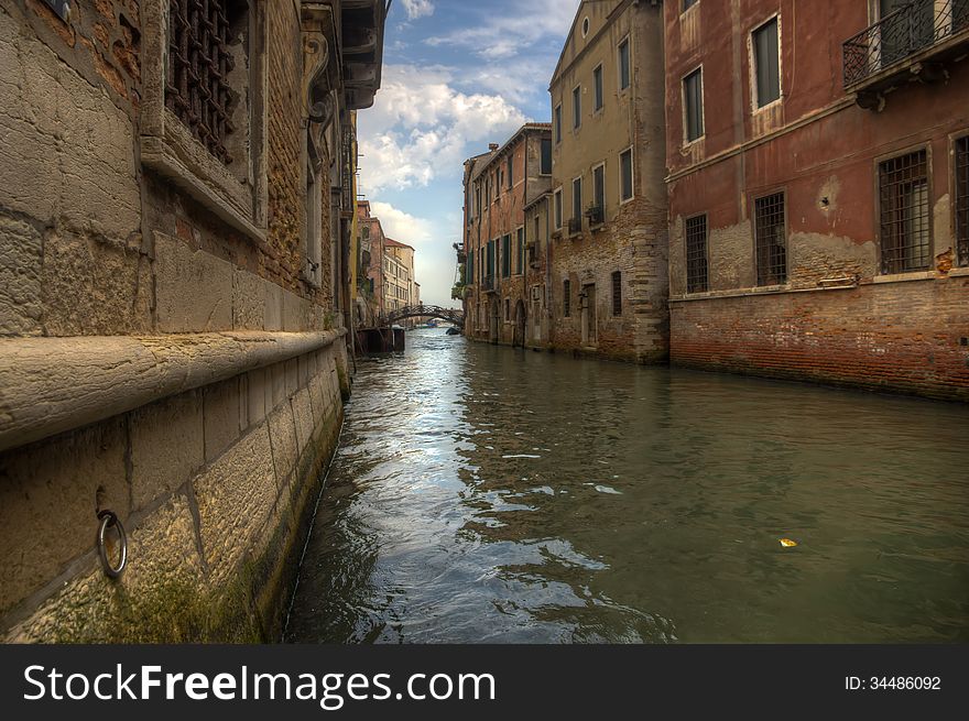 Picture of a canal in Venezia with ground perspective. Picture of a canal in Venezia with ground perspective