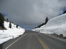 Road Through Crater Lake NP Royalty Free Stock Photos Road Through Crater Lake NP Royalty Free Stock Photos