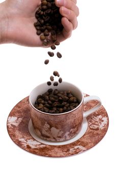 Falling Coffee Beans Royalty Free Stock Images Falling Coffee Beans Royalty Free Stock Images