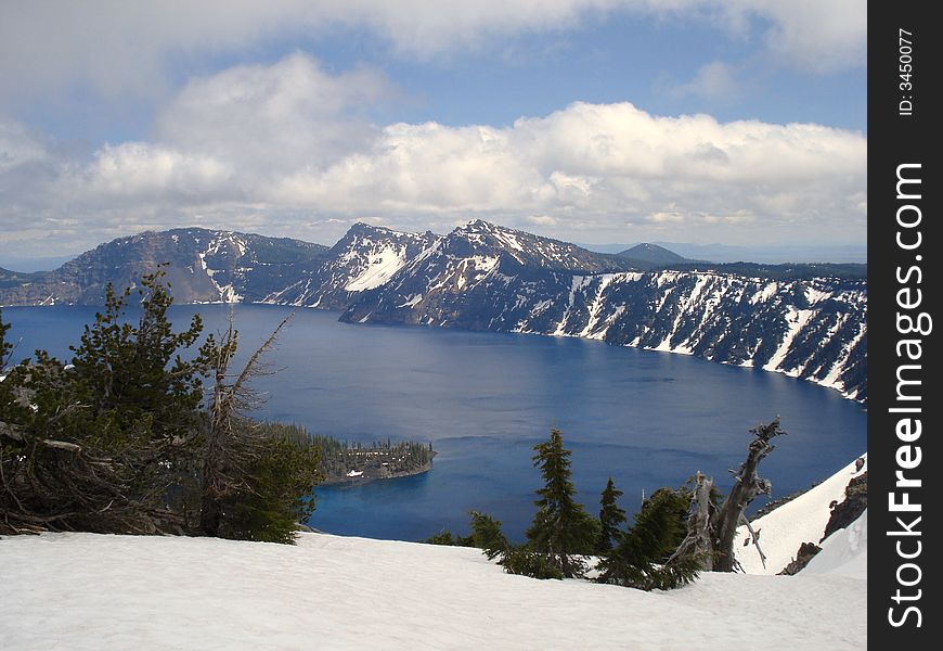 Crater Lake is the deepest lake in America located in the state of Oregon.