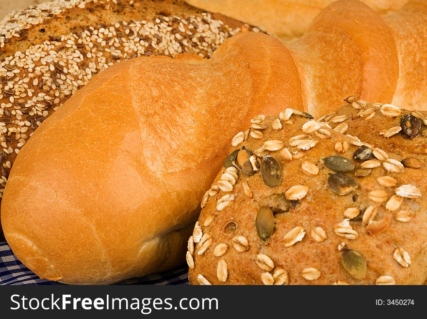 Different kinds of baked bread. Different kinds of baked bread