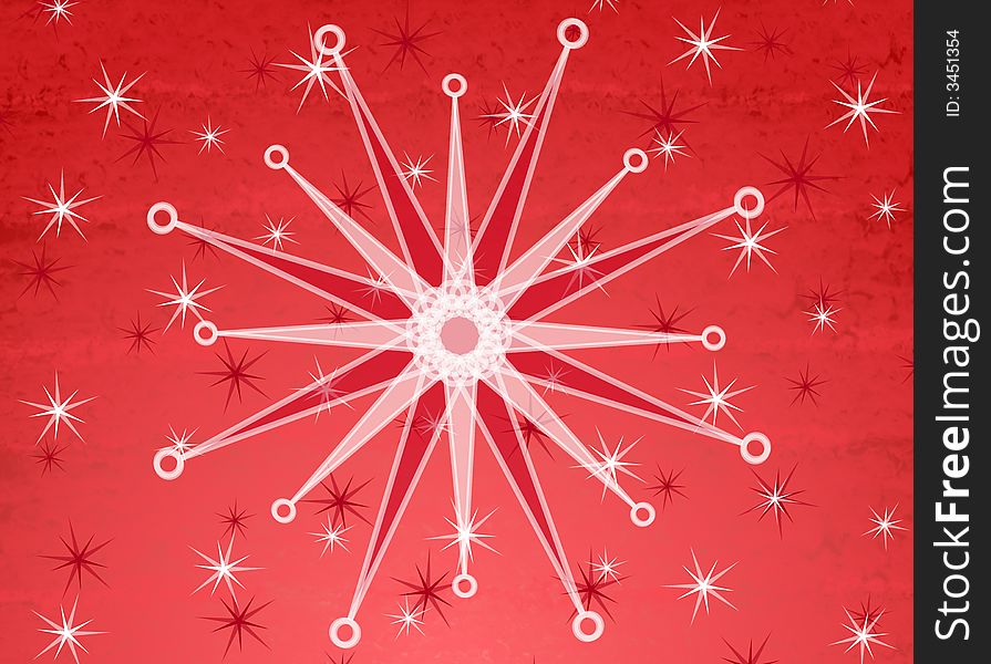 Red White Snowflake Background