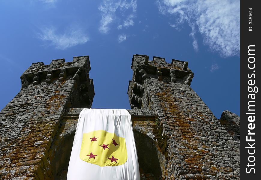 Medieval Castle Towers with flag