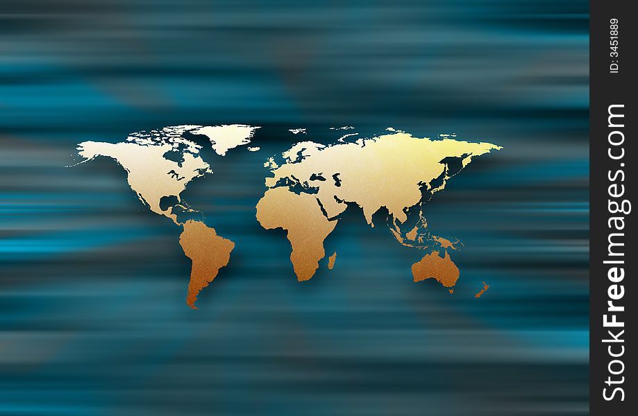 World map on blur background