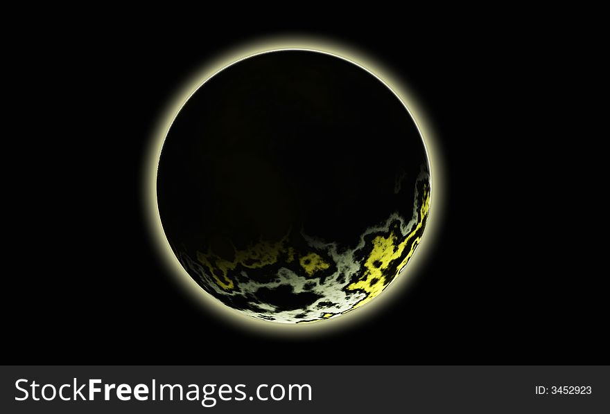 Vector art of a Crescent moon in space