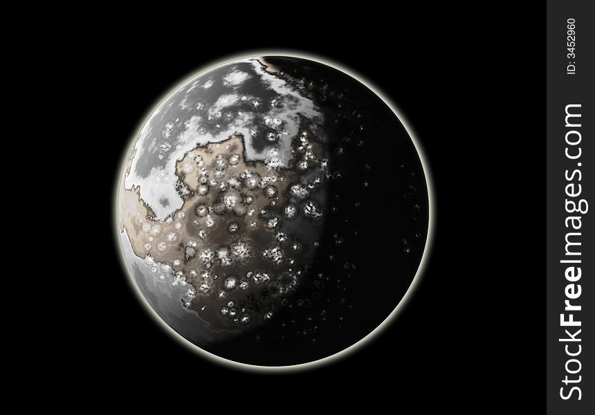 Vector art of a moon as viewed in space. Vector art of a moon as viewed in space