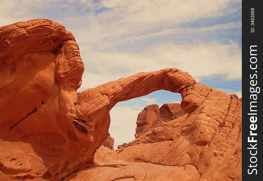 Arch Rock is the highlight of Valley of Fire state Park in Nevada