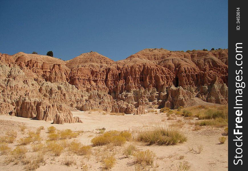 The picture taken in Cathedral Gorge State Park located in Nevada.